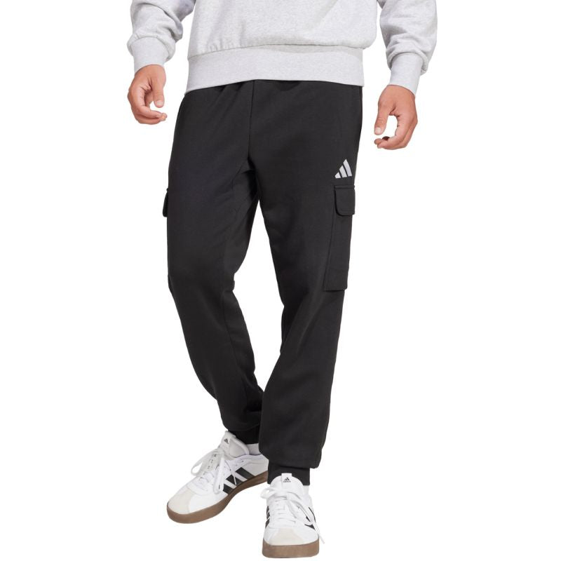 adidas Men's Essentials Feelcozy Fleece Cargo Pants Black JE3820 Ruházat