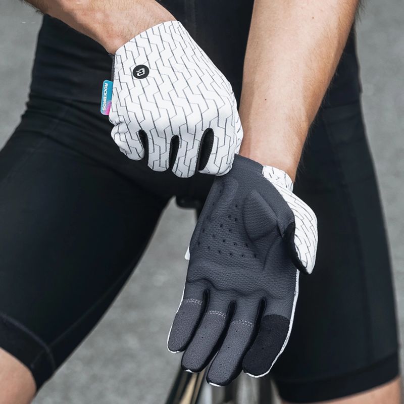 Rockbros sports gloves full spring-summer size - white and black fekete kesztyű