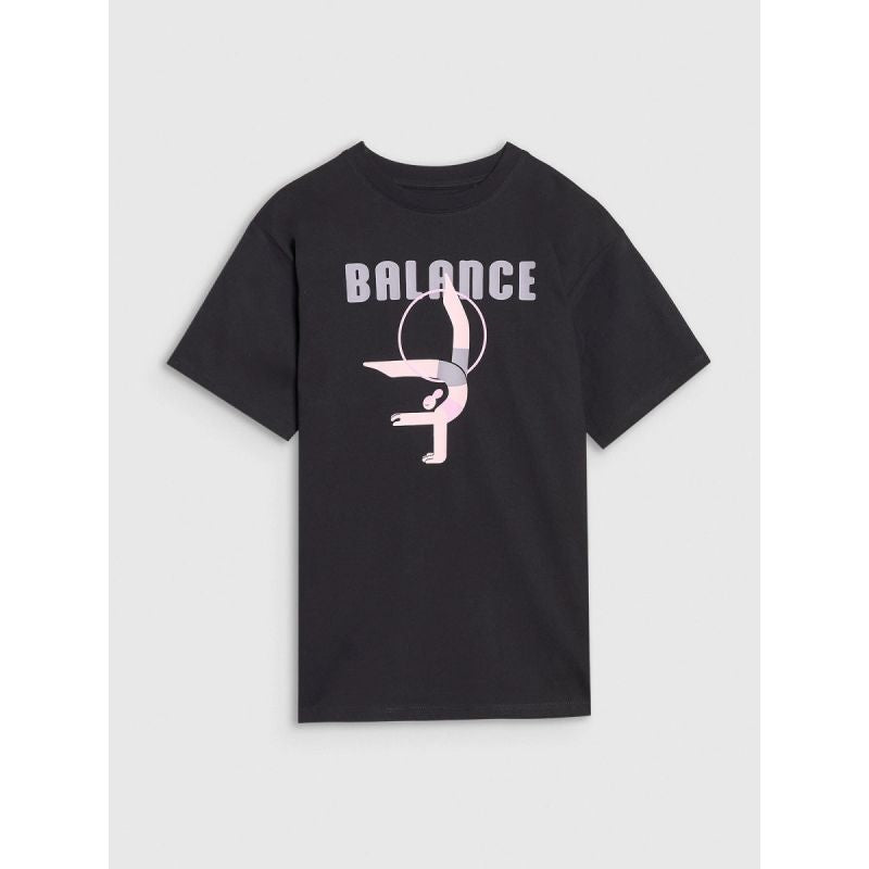 Oversized T-shirt with print for girls 4F FJRSS25TTSHF2646-20S póló