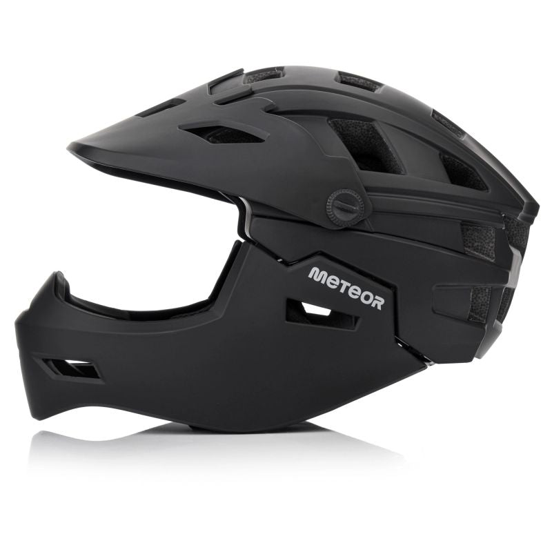 Meteor Hydra S full-face bicycle helmet 51-55 cm black fekete sisak 17894
