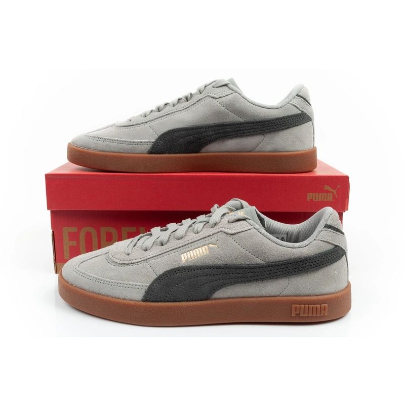 Puma Club II Era men's sports shoes, leather sneakers, szürke utcai cipő