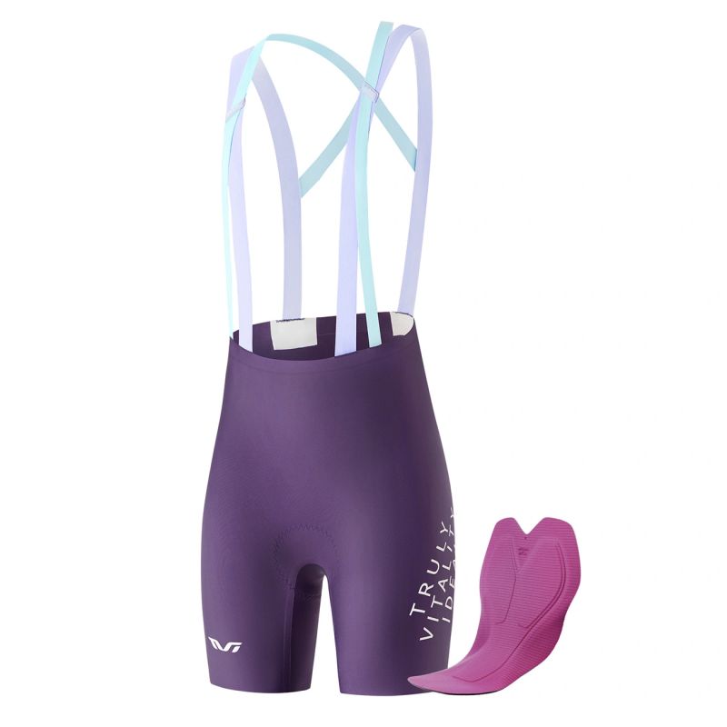 Rockbros TVI Women's Cycling with Bib and Pad Size L - Purple l \ fioletowy rövidnadrág 20210017008-211682