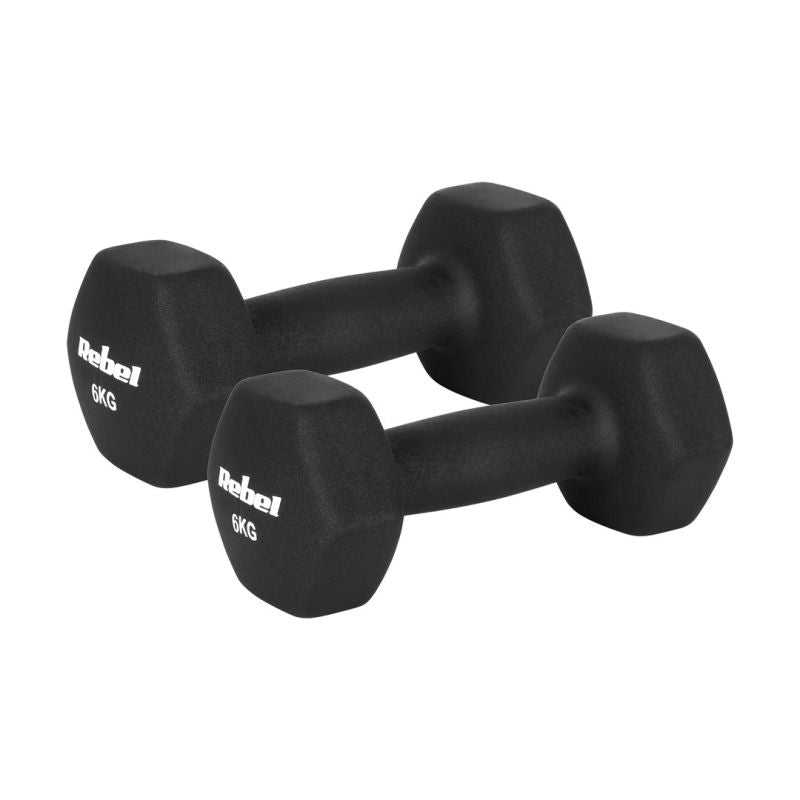 Rebel HEX 2x6kg Neoprene Cast Iron Dumbbells, ACTIVE edzőfelszerelés RBA-2330-6
