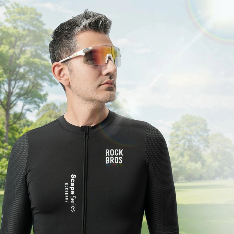 Rockbros SP338 ROAD TO SKY Cycling Glasses with Interchangeable Lenses - Gray szary training equipment