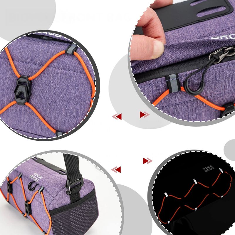 Rockbros 30110054005 Handlebar Bike 2.2L - Purple fioletowy táska