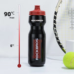 Rockbros 750 ml Bike Bottle - Transparent Black with Red Mouthpiece przezroczysty || czerwony water bottles, training equipment