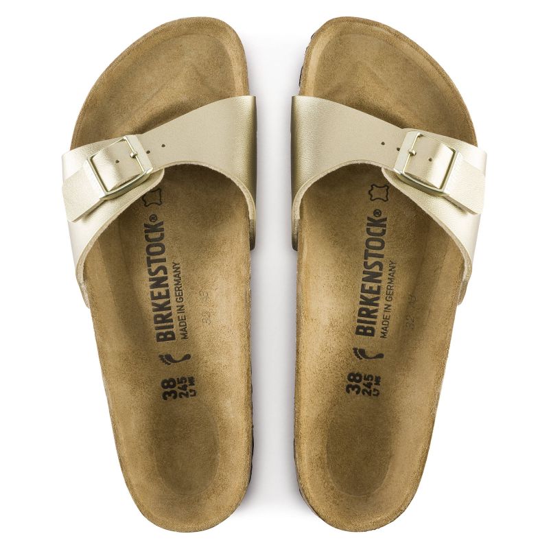 Birkenstock Madrid Birko-Flor Gold regular women's flip-flops wide gold (1016106) Cipő