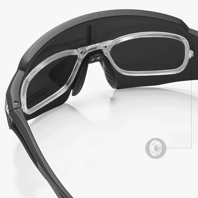Rockbros Polarized Cycling Glasses with UV Protection and Corrective Insert 14120008006 Gray Lenses - Black czarny glasses, training equipment