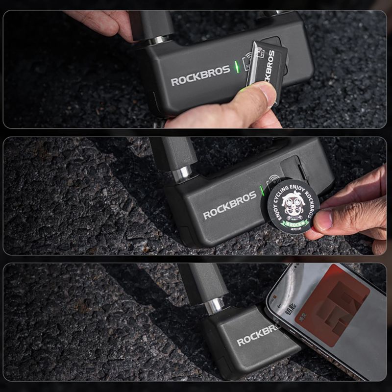 Rockbros RBNS1 SMART Bike Lock with NFC Reader - Black