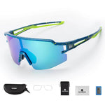 Rockbros Polarized Cycling Glasses with UV Protection and Corrective Insert Blue Lenses - Blue niebieski glasses, training equipment