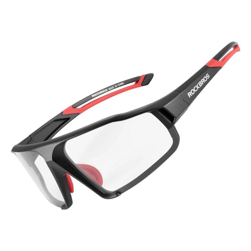 Rockbros Photochromic UV400 Cycling Glasses - Black and Red piros glasses, training equipment