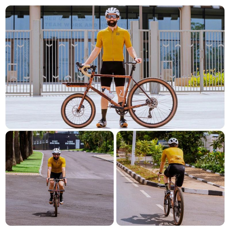 Rockbros 15120014023 ROAD TO SKY men's cycling jersey short sleeve S - yellow s \ żółty póló