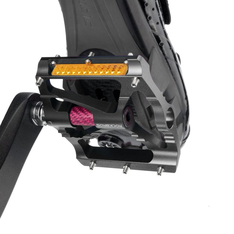 Rockbros Aluminum Reflective Platform Bicycle Pedals - Black