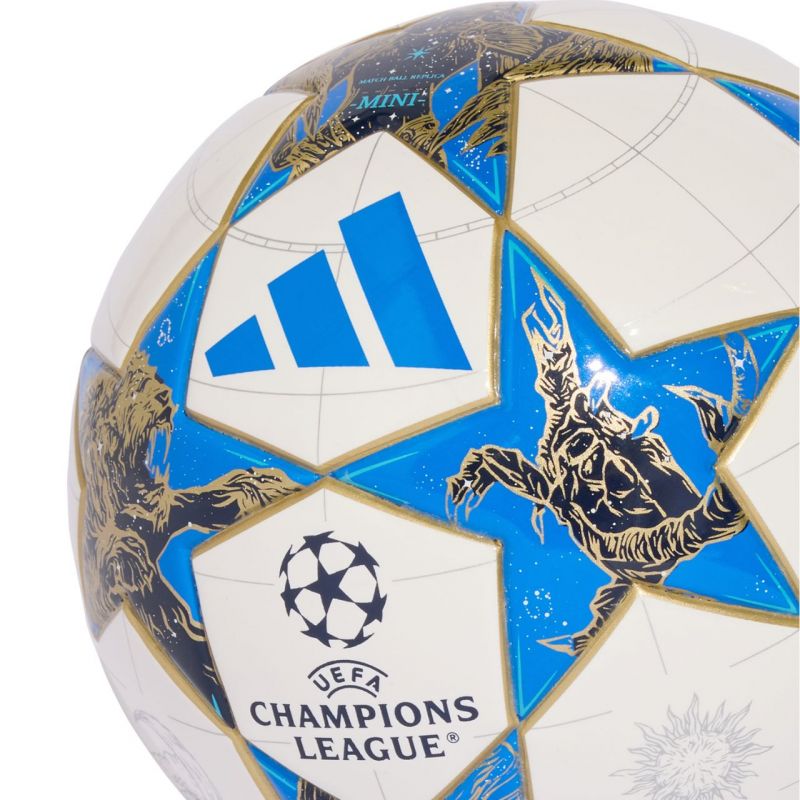 adidas UCL Mini 25/26 League Stage Football White, Blue, and Gold JP1544 labda