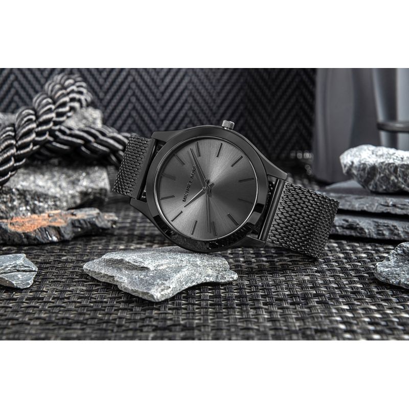 Michael Kors Men's Watch + Card Case + BOX fekete cases, watches