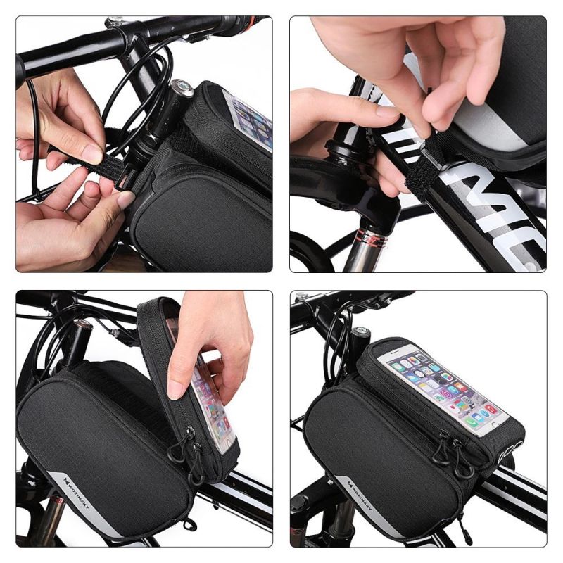Wozinsky frame bike + detachable phone cover up to 6.5 "1.5l black ( ) fekete táska 304004-50809