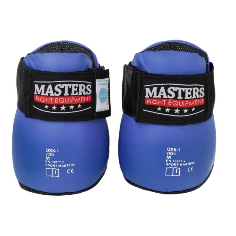 MASTERS FIGHT EQUIPMENT OSK-1 leather foot protectors (WAKO APPROVED) piros védőfelszerelés 03041-02M