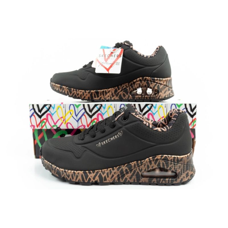 Skechers Uno-Loving Love women's sports sneakers fashionable black Cipő