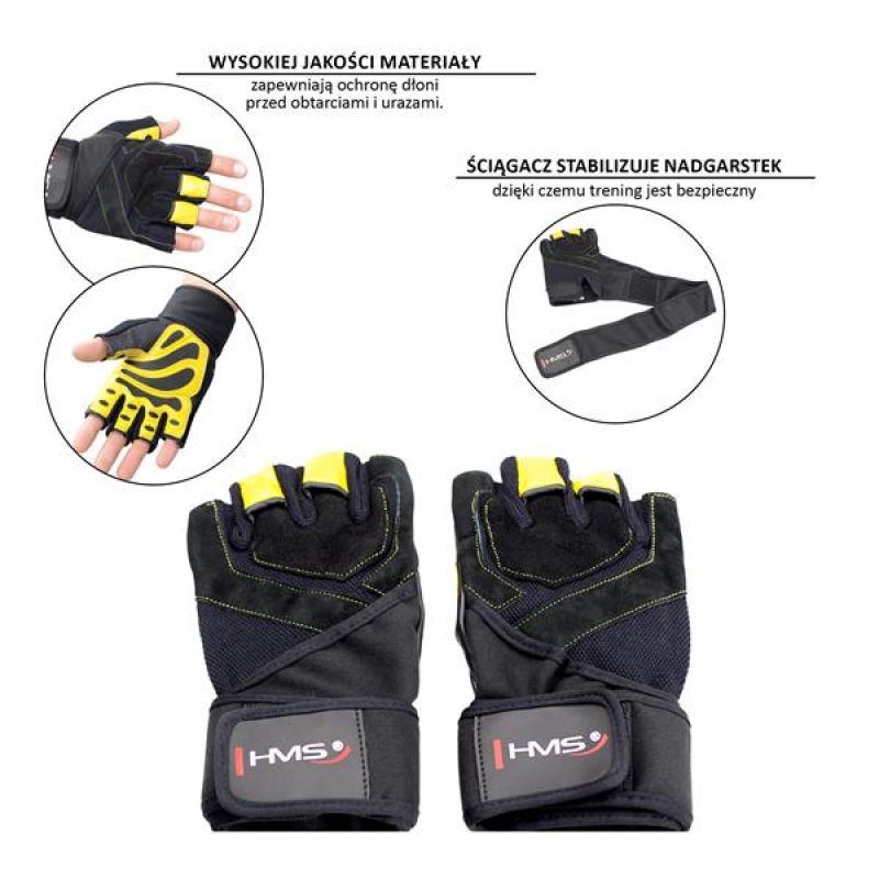 Under Armour Gym Gloves Black/Yellow HMS RST01 size XXL Kesztyű