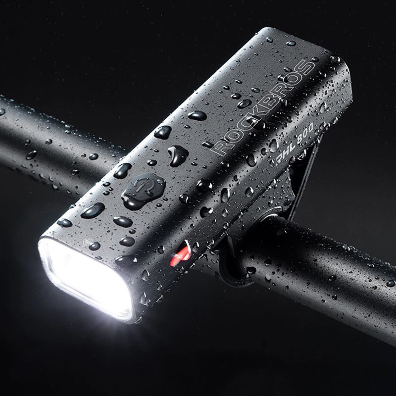 Rockbros 24710012001 front bicycle light 800 lm + USB-C - USB-A cable - black fekete lights, tourist equipment