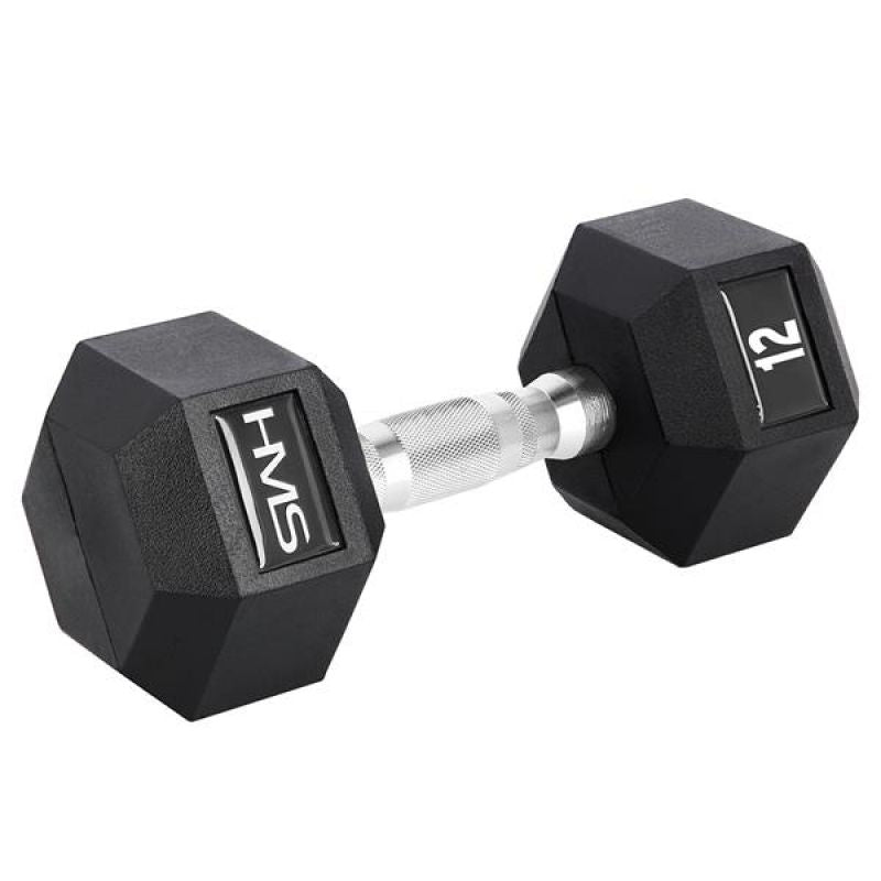 HMS HEX PRO dumbbell 12 kg szürke edzőfelszerelés 17-66-115