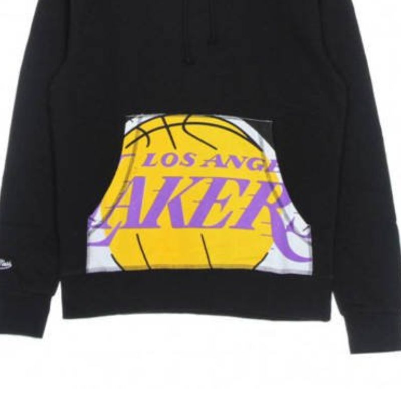 Mitchell & Ness NBA Cropped Logo Los Angeles Lakers Hoodie fekete kapucnis pulóver