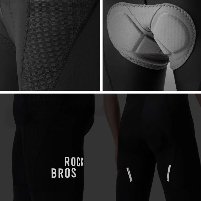 Rockbros Men's Cycling Bib with Pad Size XL - Black czarny \ xl short