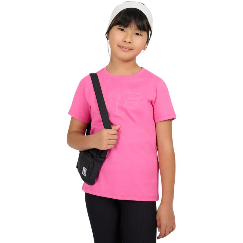 T-shirt for girls 4F F3004 dark 4FJWSS26TTSHF3004 53S rózsaszín clothing