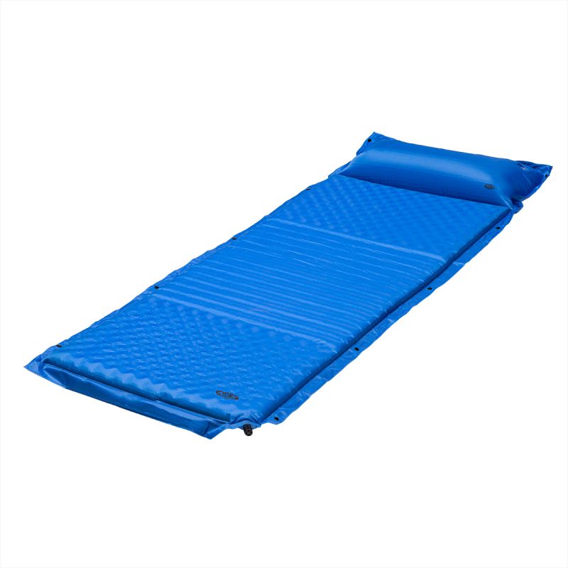 NILS CAMP NC4001 self-inflating mat with pillow, blue - 3.8 cm
