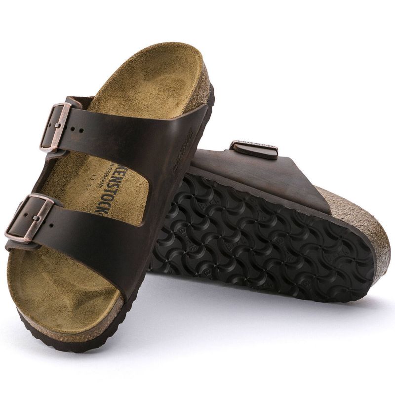 Birkenstock Women's/men's brown Arizona Nubuck Habana narrow flip-flops (52533) cipő