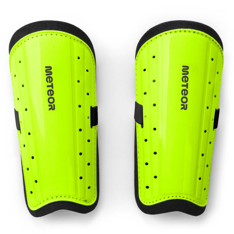 Meteor M football green uniw shin guards