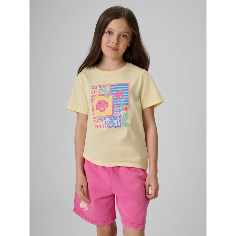 4F Girls' regular printed T-shirt ruházat 4FJRSS26TTSHF4418-73S