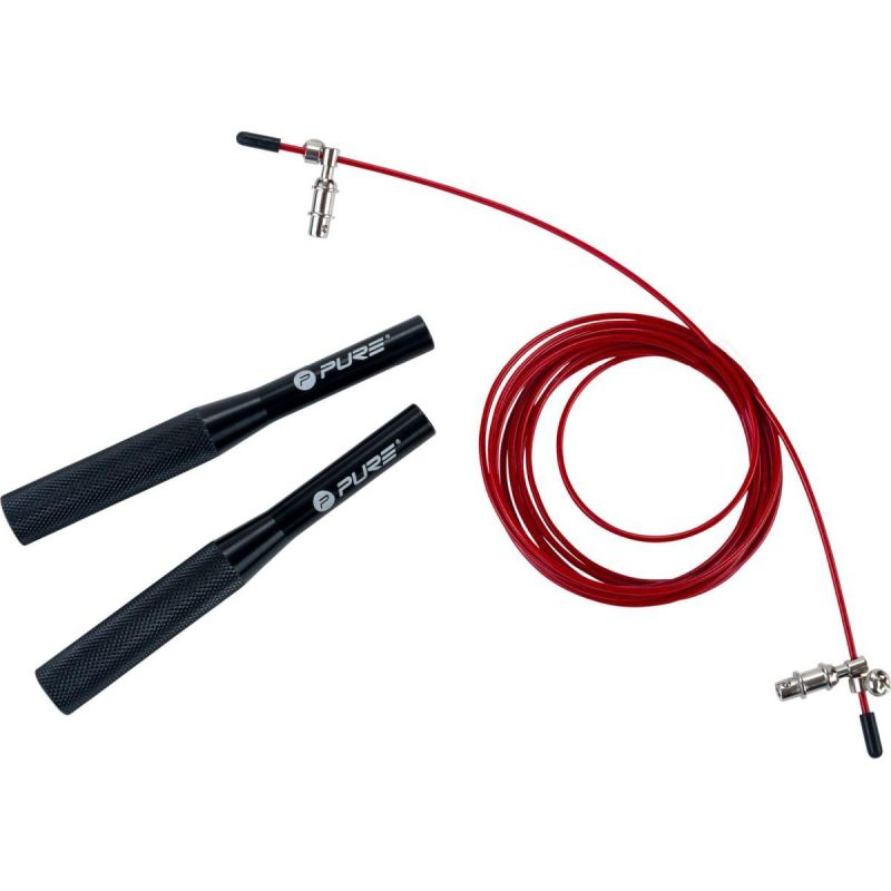 Pure 2 Improve 3-In-1 Weighted Skipping Rope, Replaceable Lines, Pure 2 Improwe fekete ropes, training equipment