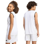 Adidas Kids' Entrada 26 Sleeveless Jersey, White, fehér gyerek póló KB3935