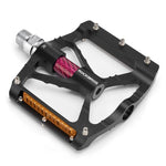 Rockbros Aluminum Reflective Platform Bicycle Pedals - Black