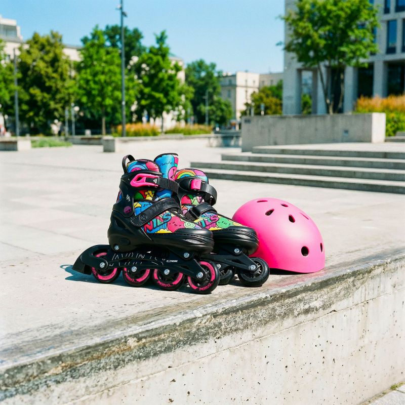 NH10907 4in1 ROLLER SKATES WITH EXTENDED HOCKEY BLADES TINTS PINK SIZE M (35-38) NILS EXTREME rózsaszín görkorcsolya