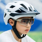 Rockbros LK-67 Youth Bike Helmet with Detachable Visor 54–58 cm - White biały helmets, lights