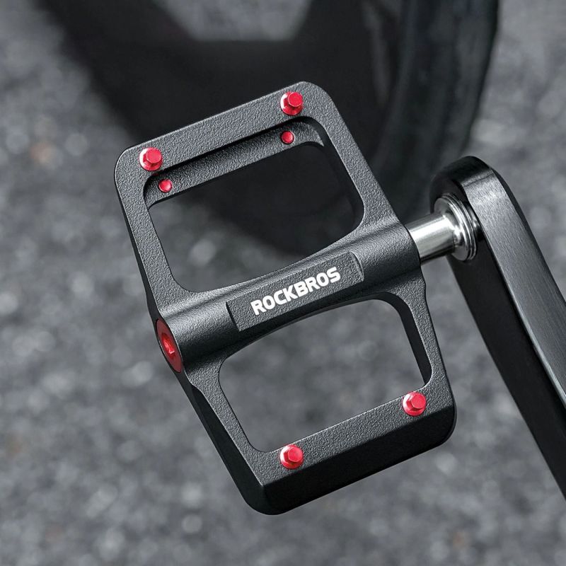 Rockbros Platform Bicycle Pedals with Titanium Axle and Magnesium Alloy Bearings - Black