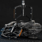 Rockbros K371 Reflective Aluminum Bicycle Pedals with Sealed Bearings - Black
