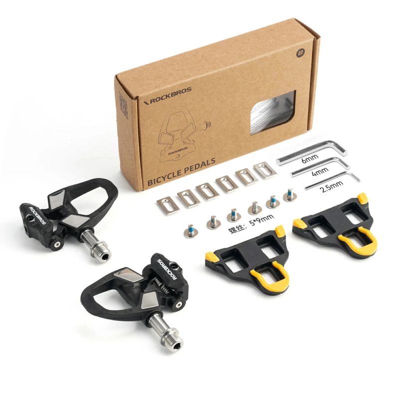 Rockbros RD9 SPD Carbon Fiber and Titanium Alloy Pedal Cleats - Black