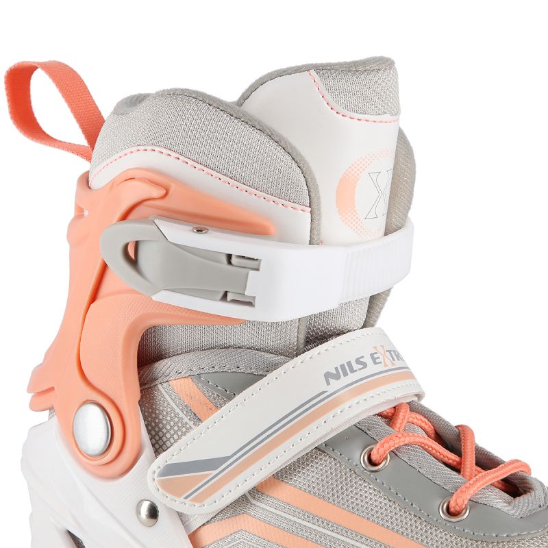 NILS Extreme NH18190 2in1 roller skates, white and pink, size L (39-43), with replaceable HOCKEY blade rózsaszín utcai cipő