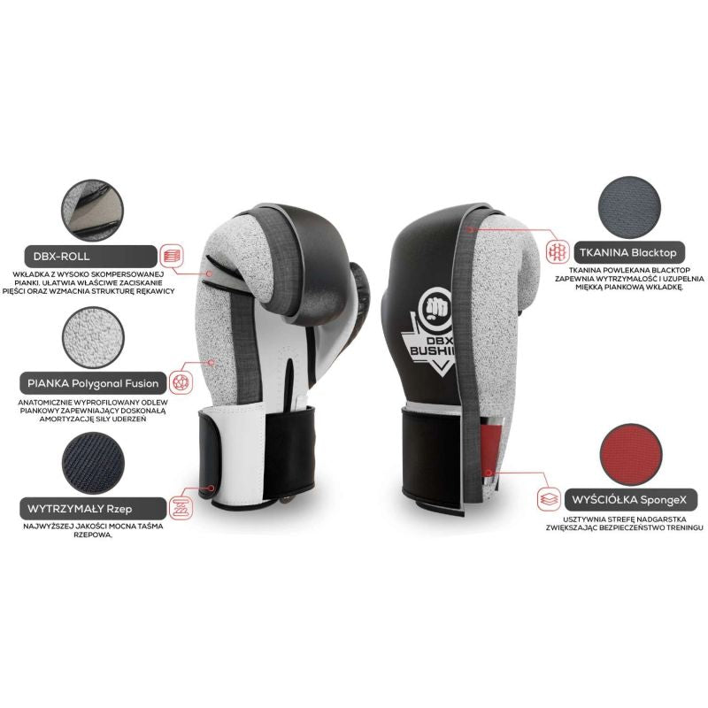 DBX Bushido 10oz Boxing Gloves - Classic White - Origin Series fehér kesztyű