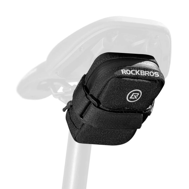 Rockbros Mini Saddle with CO2 Cartridge Holder - Black/Green zöld táska