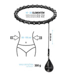HMS Hula Hop Set HHW11 BLACK with studs and weight + BR163 BLACK PLUS SIZE belt fekete kiegészítő 17-44-634
