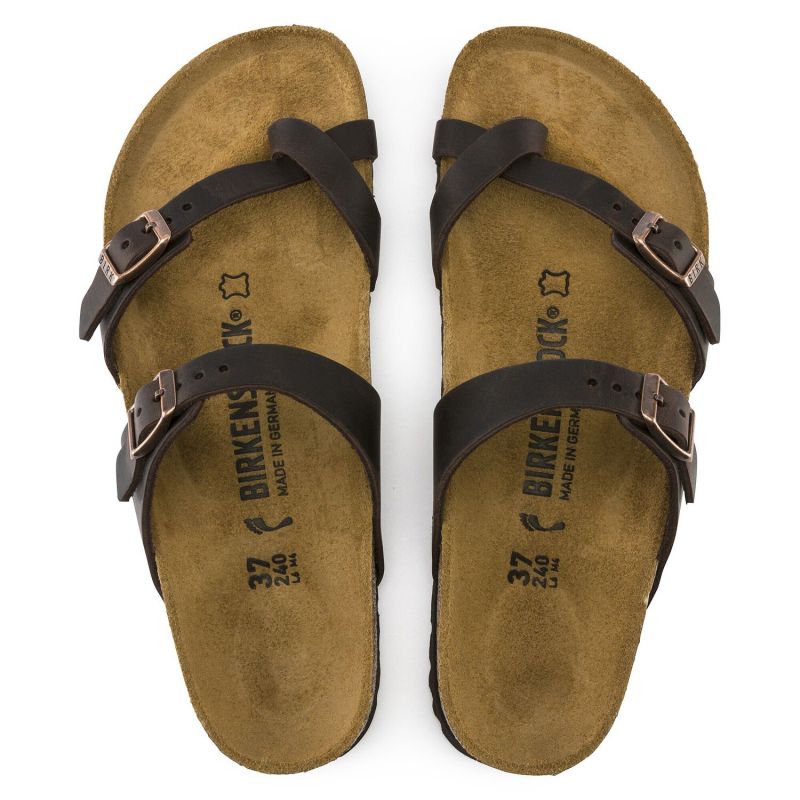 Birkenstock Mayari Habana Narrow Women's Flip-Flops, Nubuck Leather, Brown (0171323) barna papucs