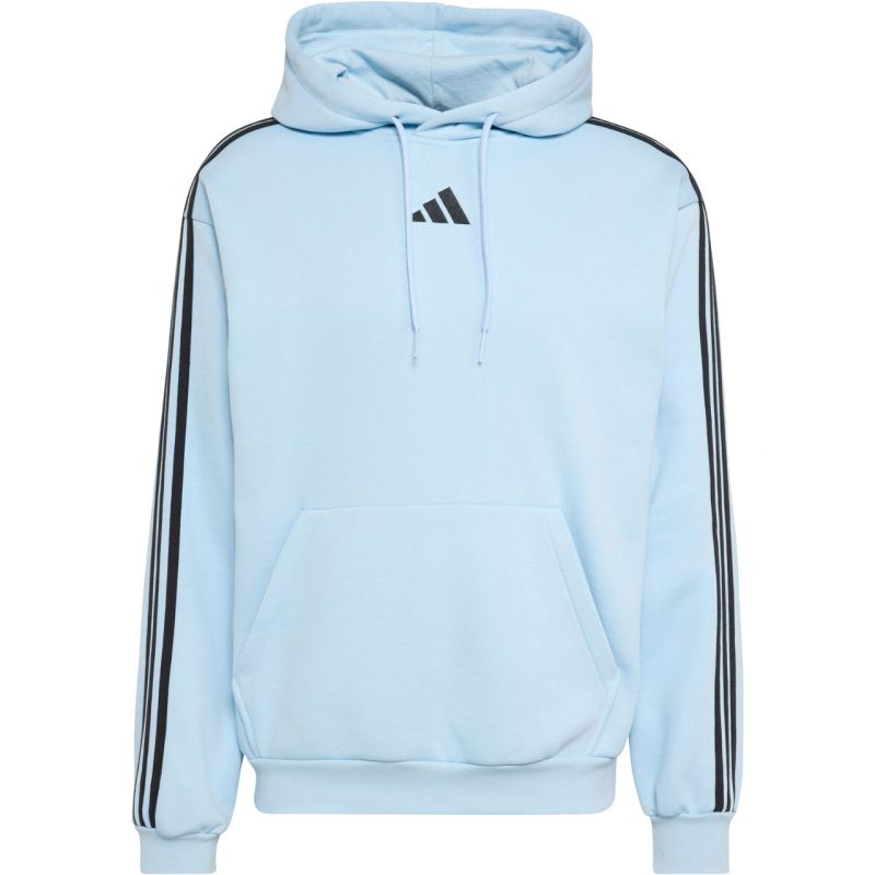 Adidas Essentials 3-Stripes Fleece Hoodie for men, light kék férfi kapucnis pulóver KY4170