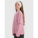 Oversized longsleeve with print for girls 4F 4FJRAW25TLONF543-54S hosszú ujjú póló