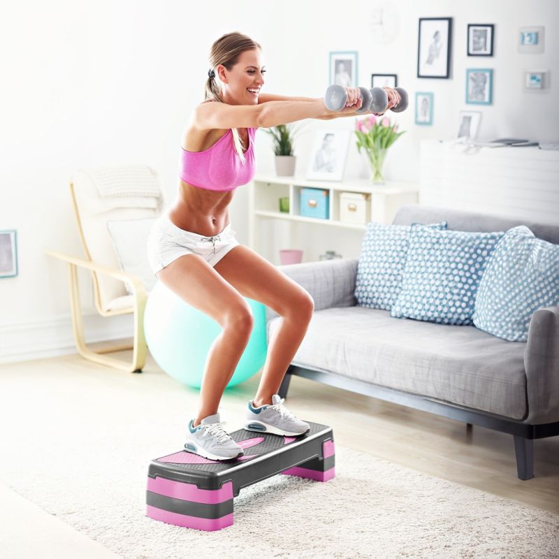Rebel Aerobics and Fitness Step ACTIVE, 3 Levels, Grey-Purple lila edzéssegítő RBA-3225-PU