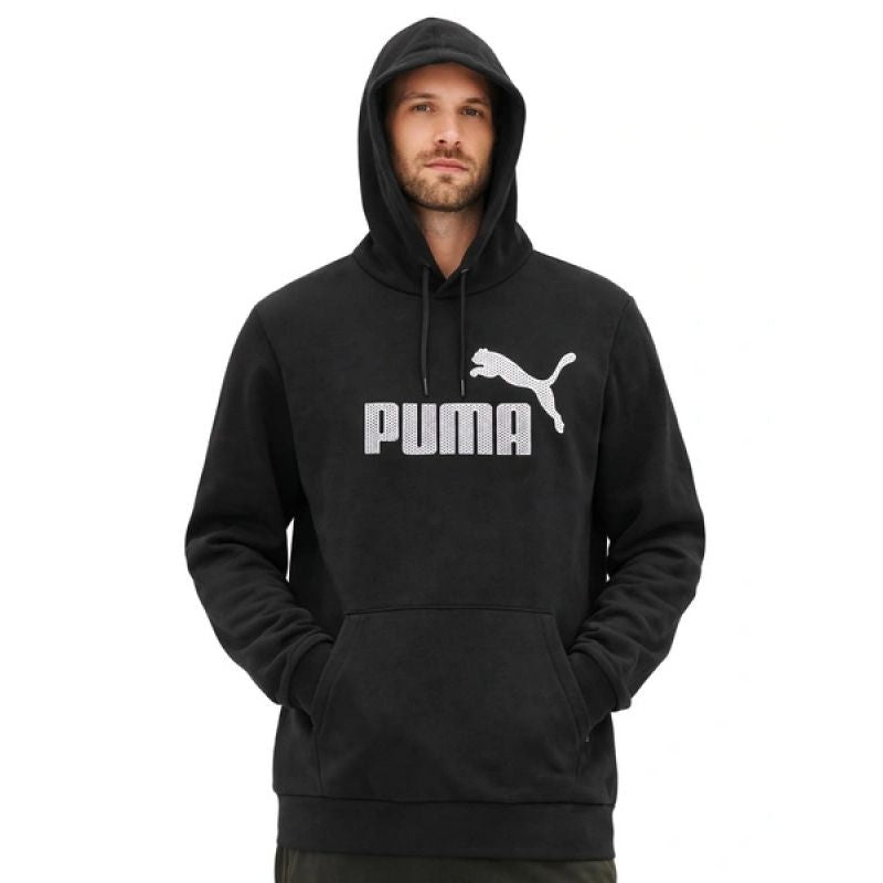 Puma men's black fashionable cotton kangaroo sports hoodie fekete kapucnis pulóver