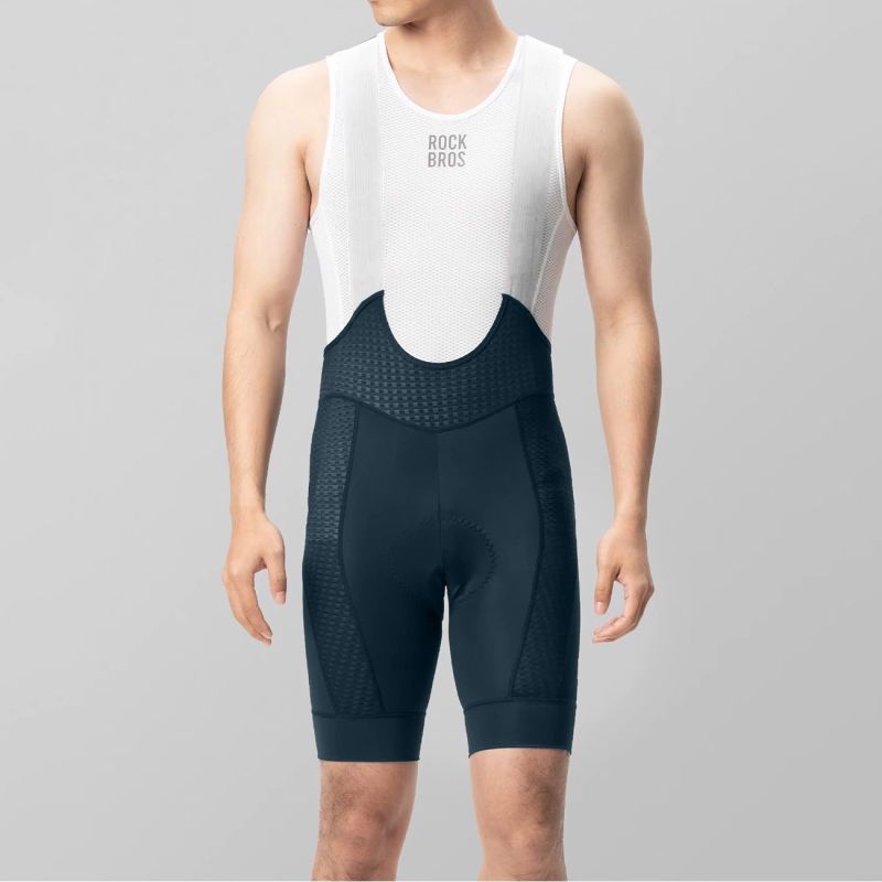 Rockbros Men's Cycling Bib with Pad Size M - Dark Blue niebieski \ m short